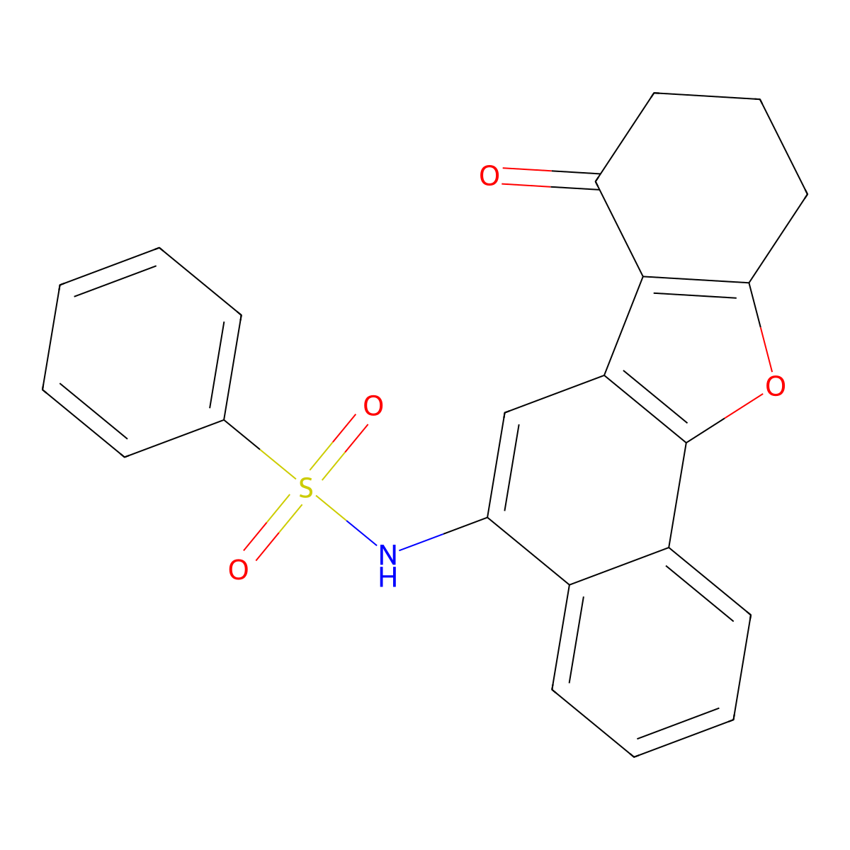 N-(7-oxo-7,8,9,10-tetrahydronaphtho[1,2-b]benzofuran-5-yl)benzenesulfonamide molecular structure, CAS 333351-32-9