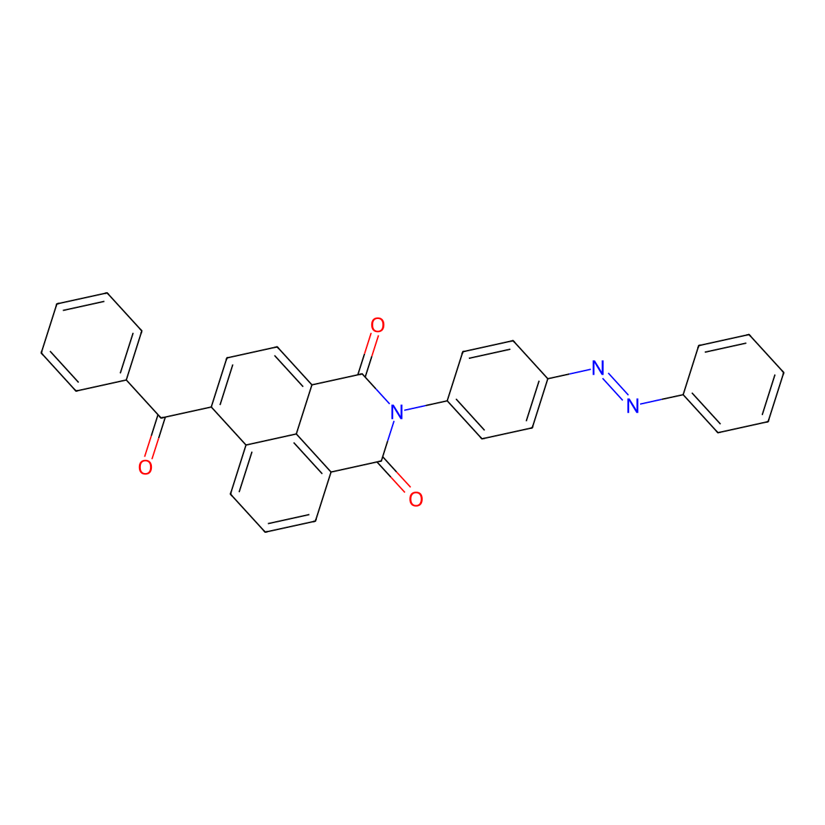 (E)-6-benzoyl-2-(4-(phenyldiazenyl)phenyl)-1H-benzo[de]isoquinoline-1,3(2H)-dione molecular structure, CAS 333351-42-1