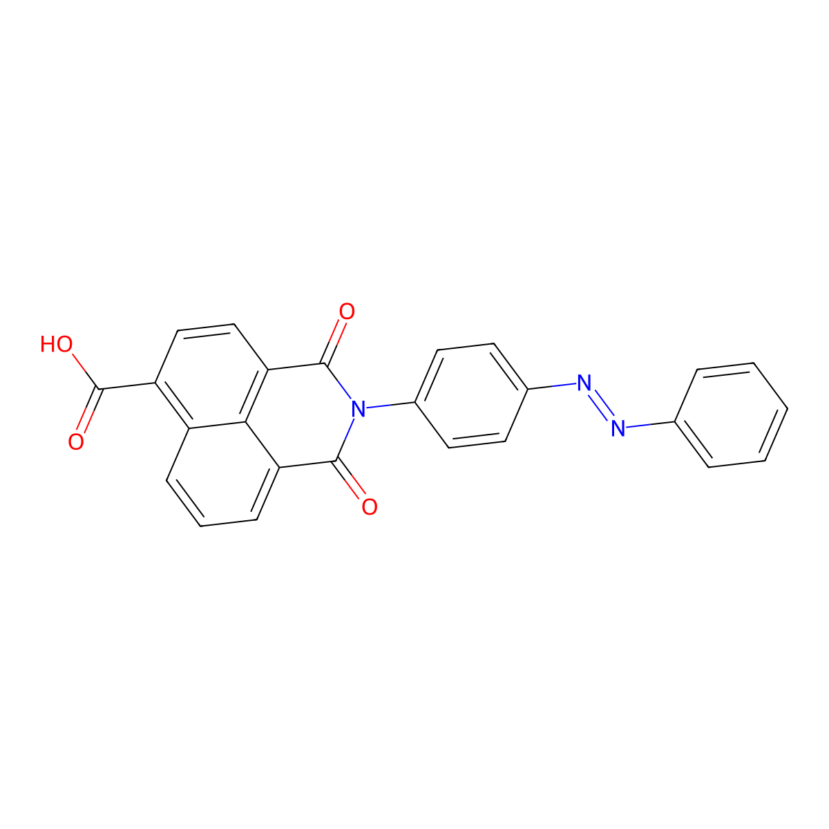 (E)-1,3-dioxo-2-(4-(phenyldiazenyl)phenyl)-2,3-dihydro-1H-benzo[de]isoquinoline-6-carboxylic acid molecular structure, CAS 333351-46-5