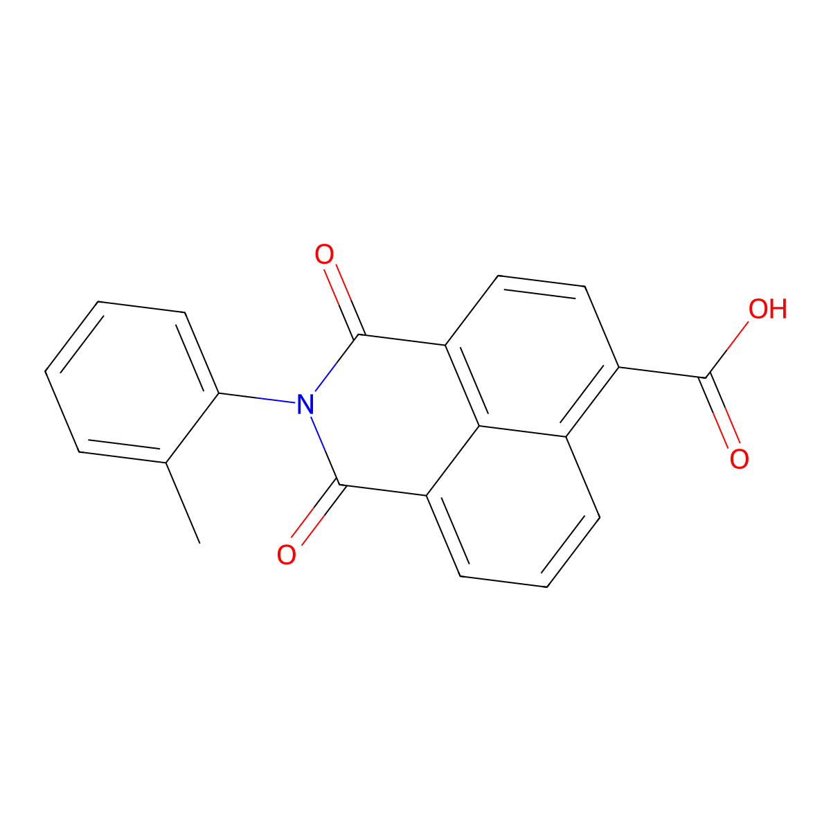 1,3-dioxo-2-(o-tolyl)-2,3-dihydro-1H-benzo[de]isoquinoline-6-carboxylic acid molecular structure, CAS 333351-47-6