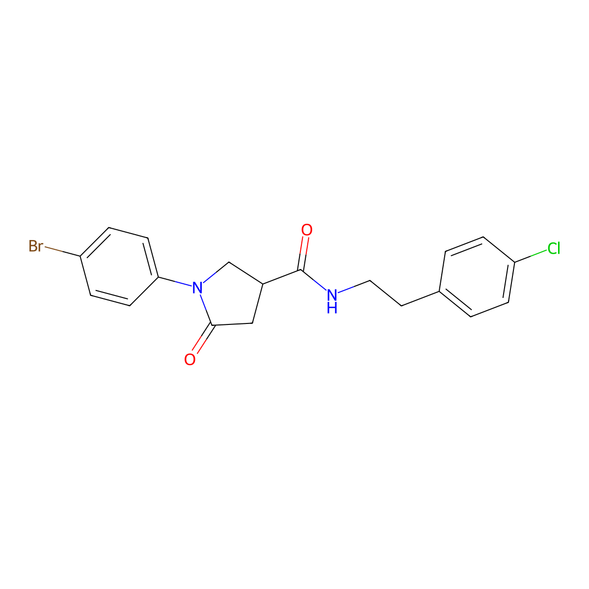 1-(4-bromophenyl)-N-[2-(4-chlorophenyl)ethyl]-5-oxopyrrolidine-3-carboxamide molecular structure, CAS 333352-05-9