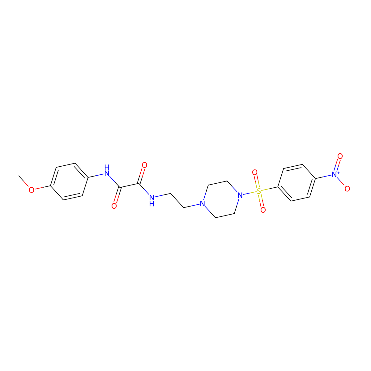 N'-(4-methoxyphenyl)-N-[2-[4-(4-nitrophenyl)sulfonylpiperazin-1-yl]ethyl]oxamide molecular structure, CAS 333352-23-1