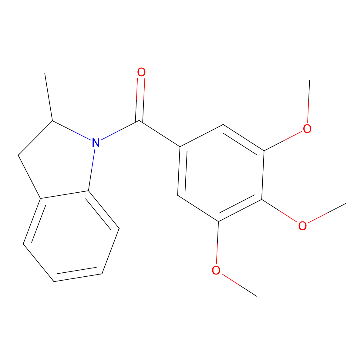 (2-Methylindolin-1-yl)(3,4,5-trimethoxyphenyl)methanone molecular structure, CAS 333352-31-1