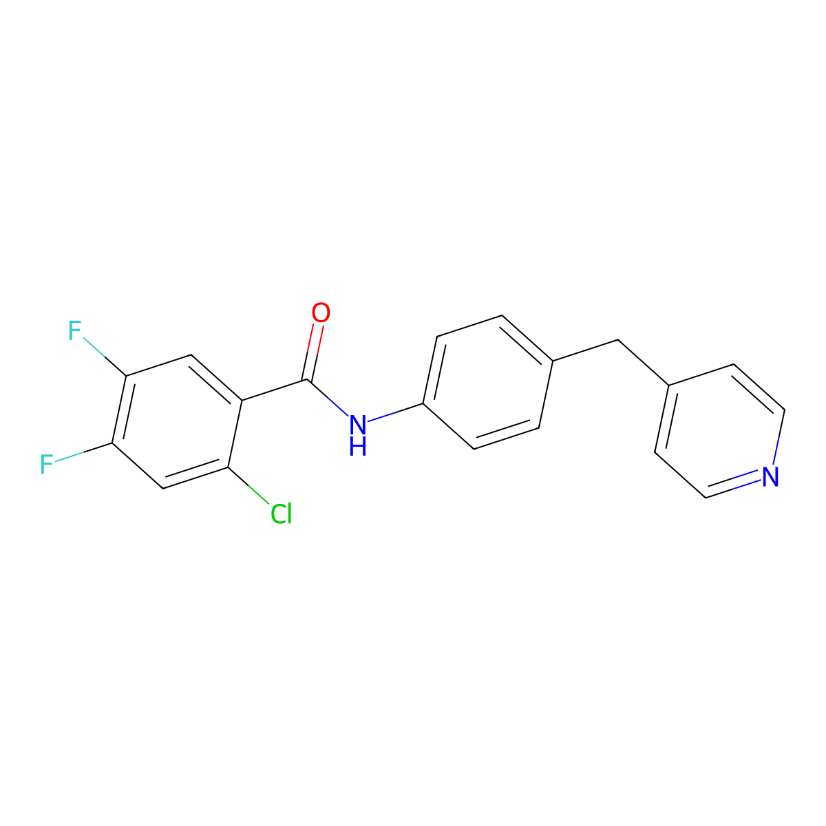 2-chloro-4,5-difluoro-N-[4-(pyridin-4-ylmethyl)phenyl]benzamide molecular structure, CAS 333352-38-8