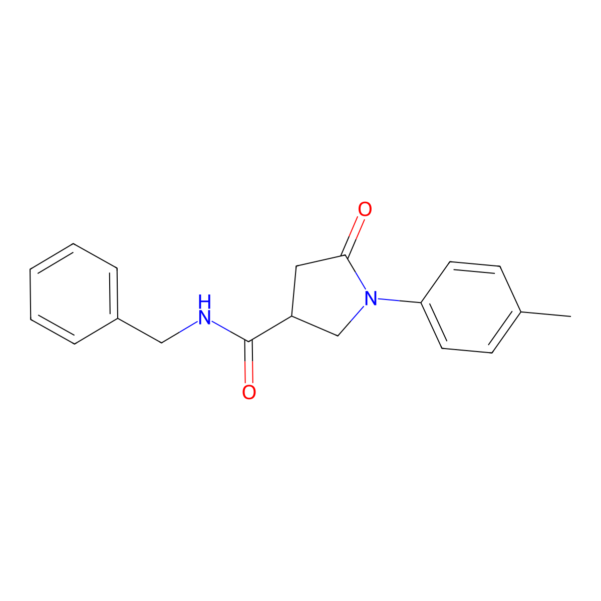 N-benzyl-1-(4-methylphenyl)-5-oxopyrrolidine-3-carboxamide molecular structure, CAS 333352-41-3