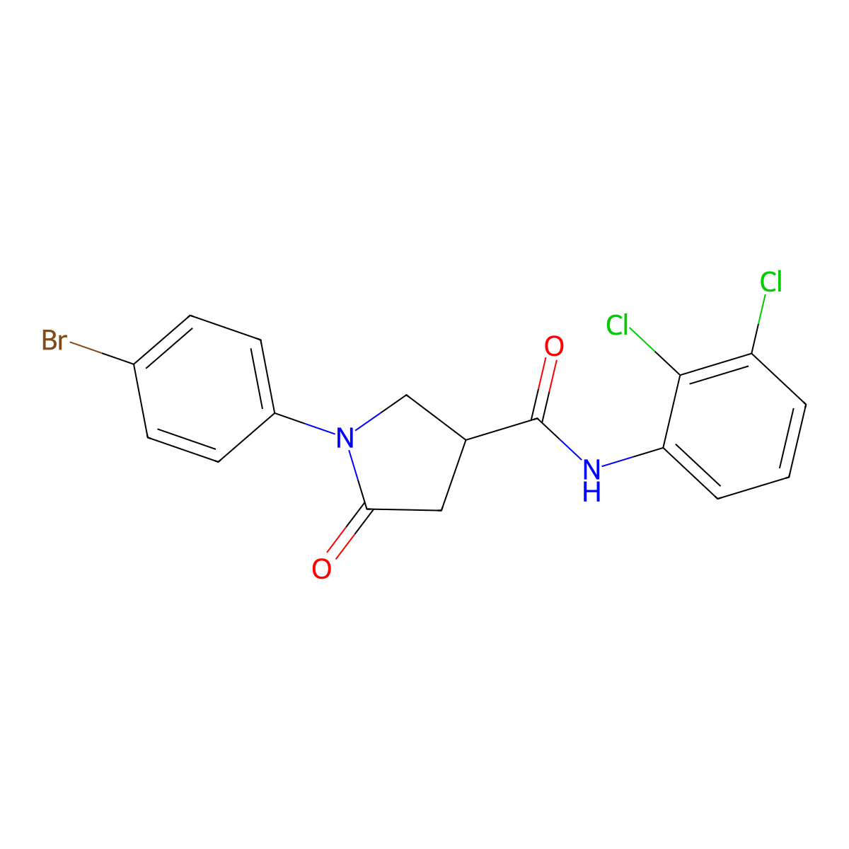 1-(4-bromophenyl)-N-(2,3-dichlorophenyl)-5-oxopyrrolidine-3-carboxamide molecular structure, CAS 333352-45-7