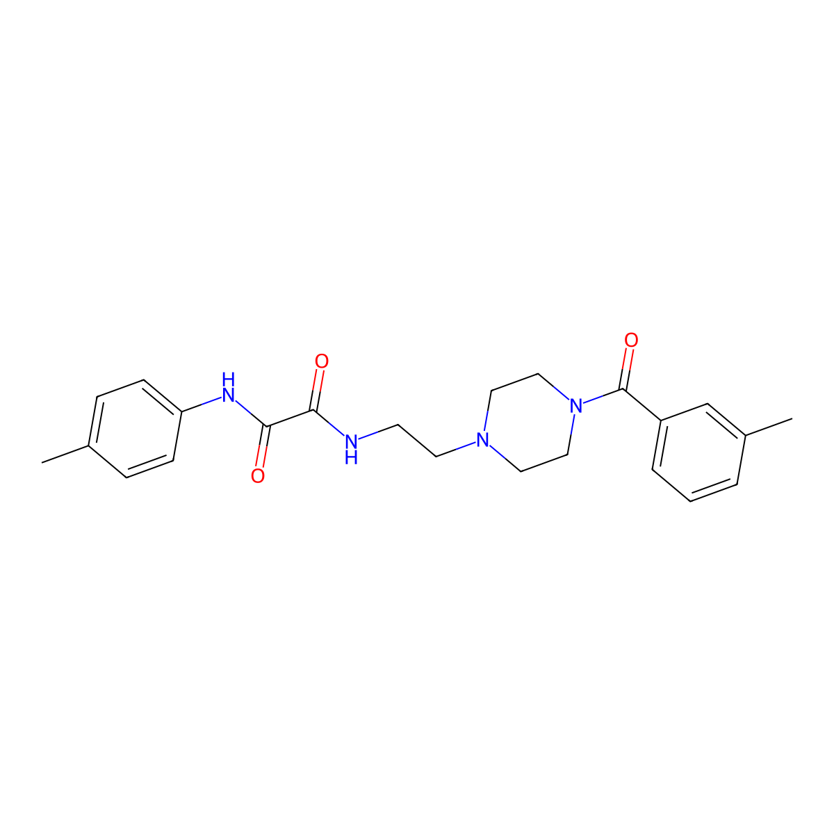 N-[2-[4-(3-methylbenzoyl)piperazin-1-yl]ethyl]-N'-(4-methylphenyl)oxamide molecular structure, CAS 333352-46-8