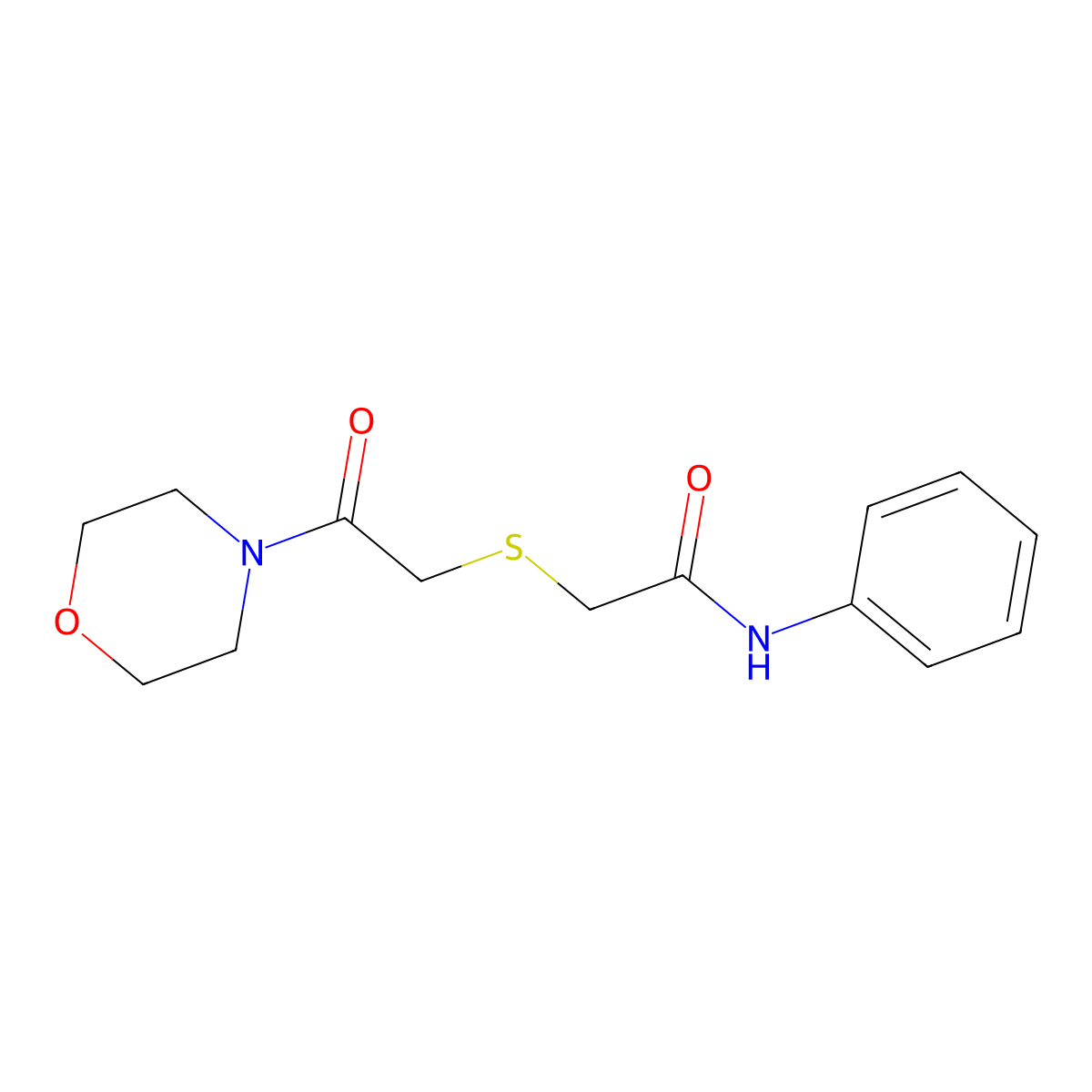 2-(2-morpholin-4-yl-2-oxoethyl)sulfanyl-N-phenylacetamide molecular structure, CAS 333352-47-9