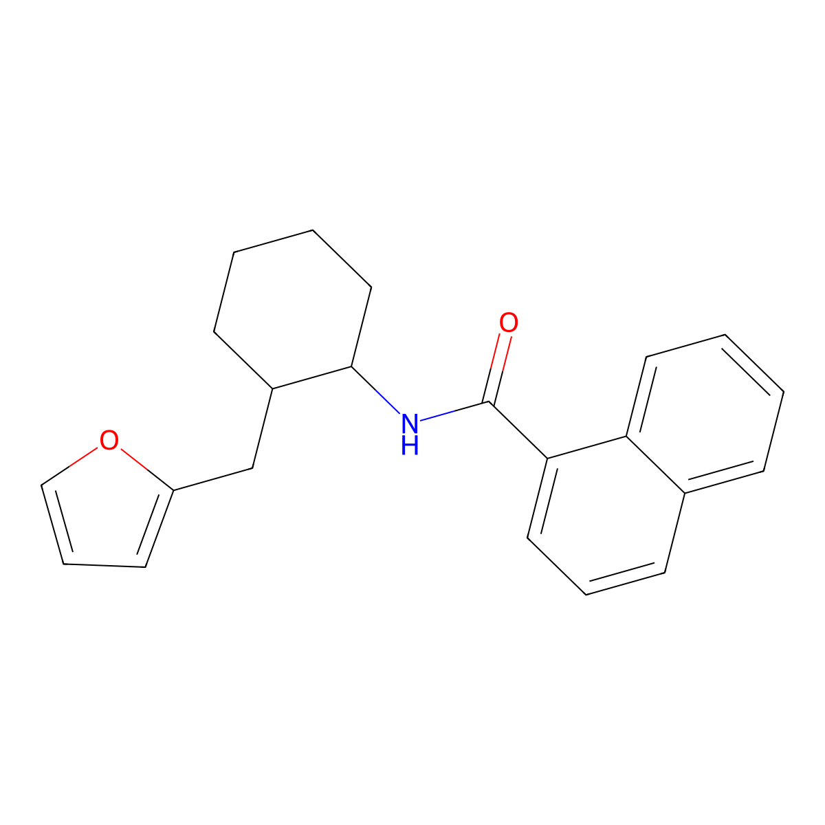 N-[2-(furan-2-ylmethyl)cyclohexyl]naphthalene-1-carboxamide molecular structure, CAS 333352-50-4
