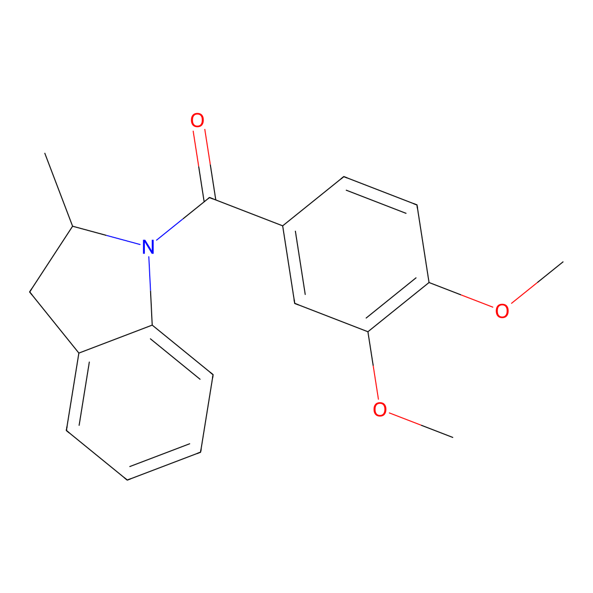 1-(3,4-Dimethoxybenzoyl)-2-methylindoline molecular structure, CAS 333352-53-7