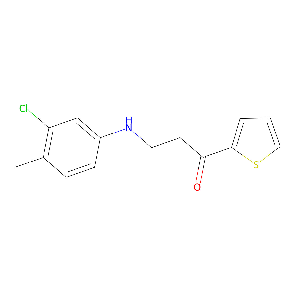 3-(3-Chloro-4-methylanilino)-1-(2-thienyl)-1-propanone molecular structure, CAS 333352-66-2