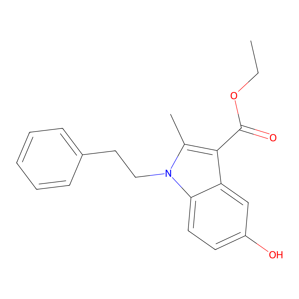 ethyl 5-hydroxy-2-methyl-1-(2-phenylethyl)-1H-indole-3-carboxylate molecular structure, CAS 333352-68-4