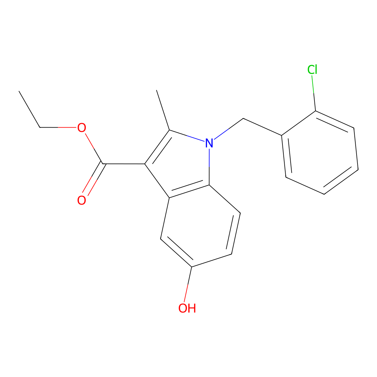 ethyl 1-(2-chlorobenzyl)-5-hydroxy-2-methyl-1H-indole-3-carboxylate molecular structure, CAS 333352-69-5