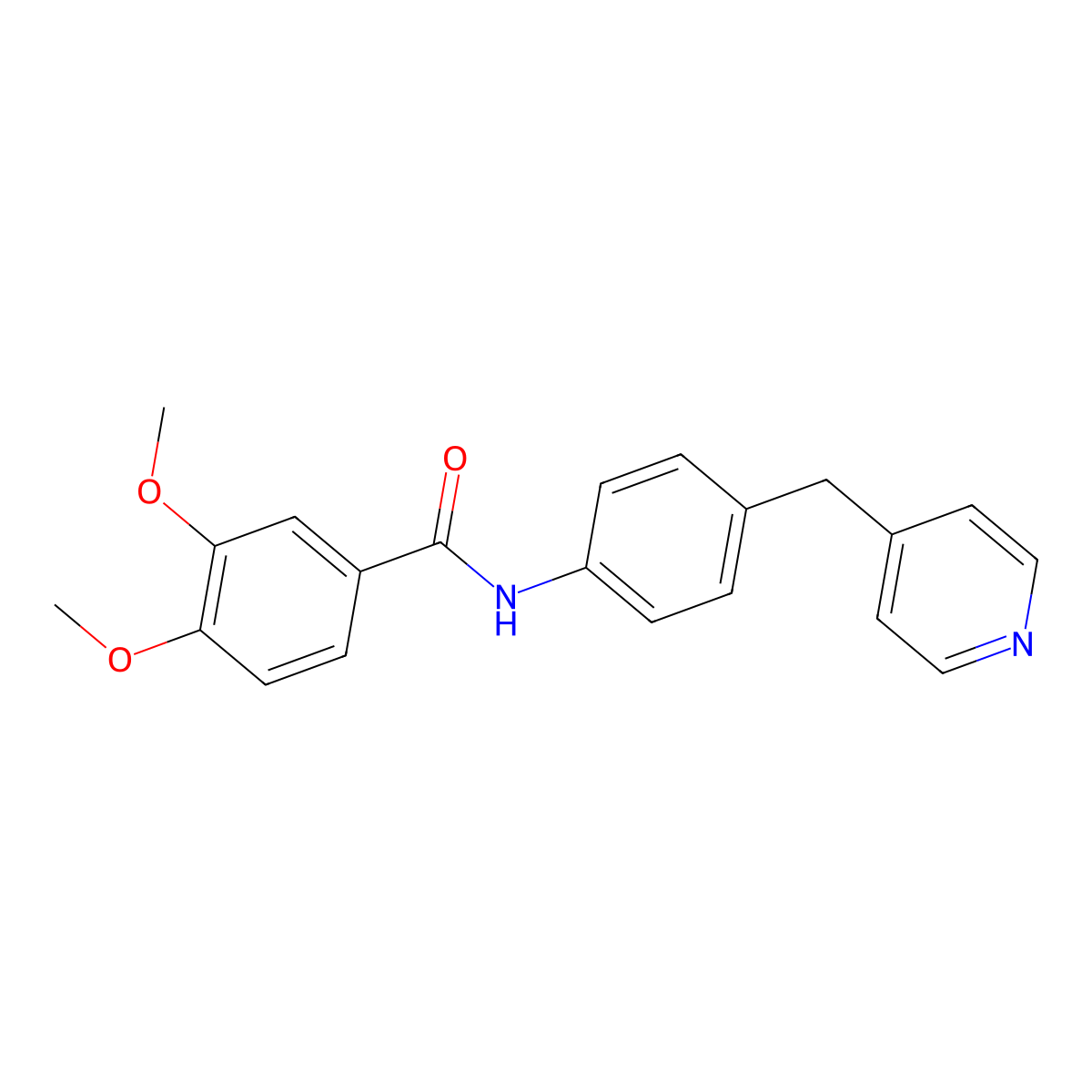 3,4-dimethoxy-N-[4-(pyridin-4-ylmethyl)phenyl]benzamide molecular structure, CAS 333352-75-3