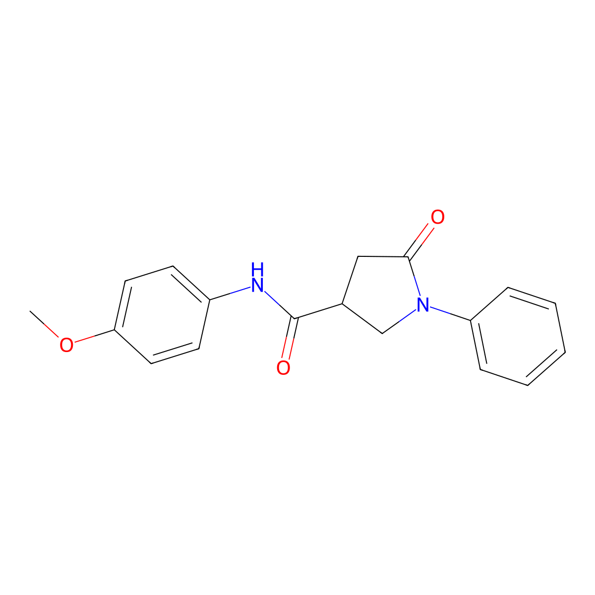 N-(4-methoxyphenyl)-5-oxo-1-phenylpyrrolidine-3-carboxamide molecular structure, CAS 333352-76-4