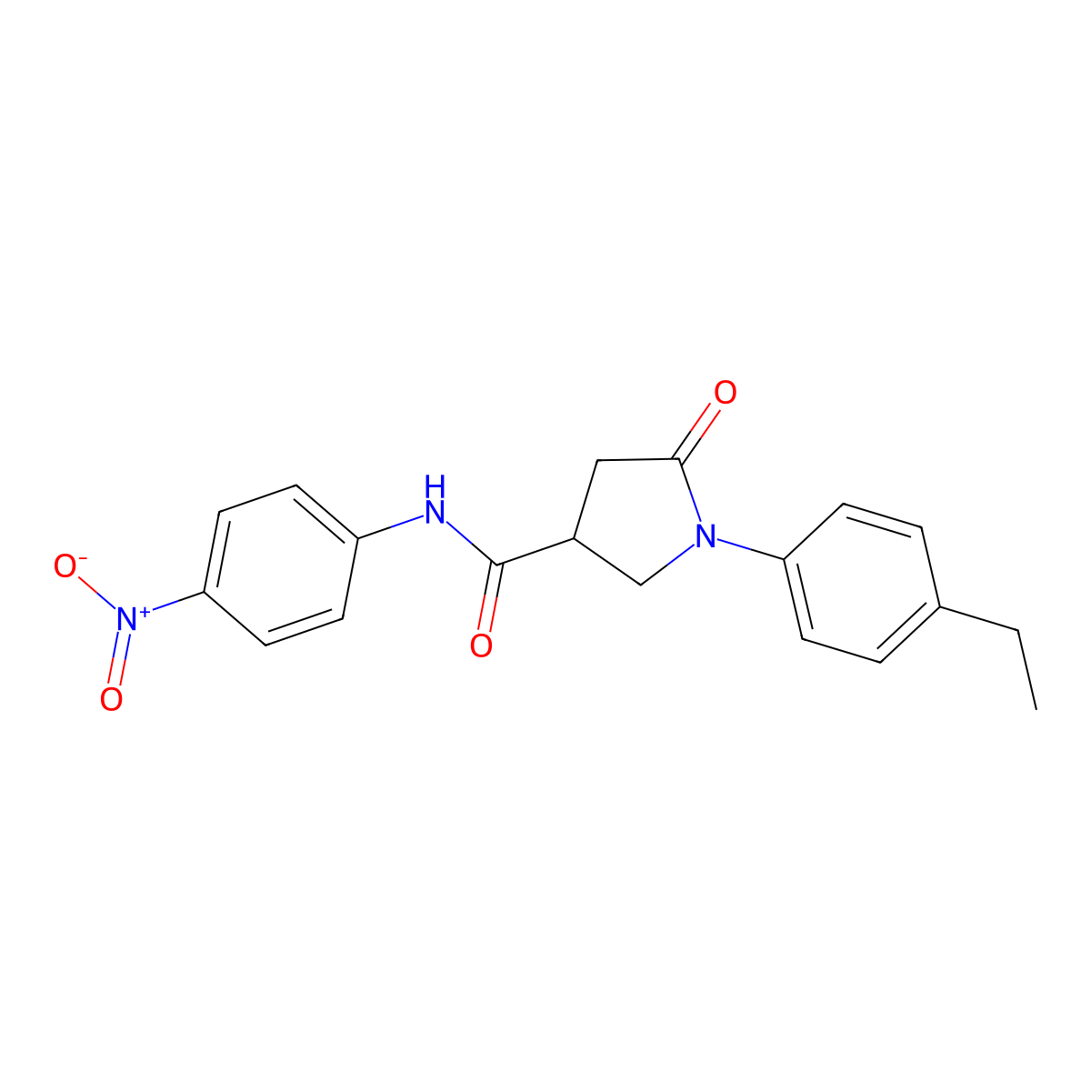 1-(4-ethylphenyl)-N-(4-nitrophenyl)-5-oxopyrrolidine-3-carboxamide molecular structure, CAS 333353-07-4