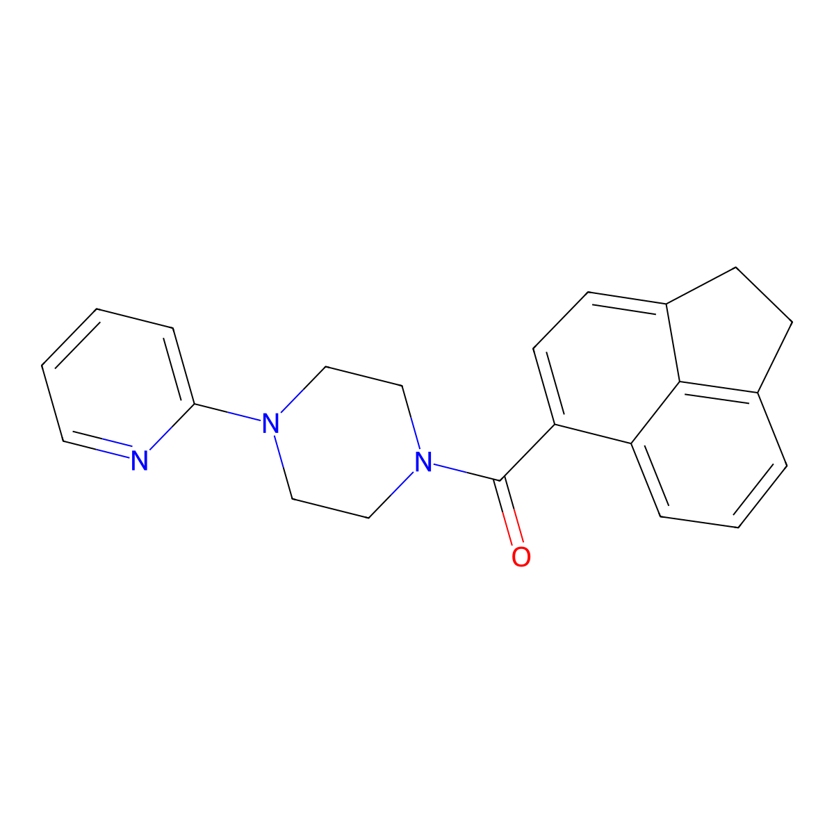 1,2-Dihydroacenaphthylen-5-yl-(4-pyridin-2-ylpiperazin-1-yl)methanone molecular structure, CAS 333353-30-3