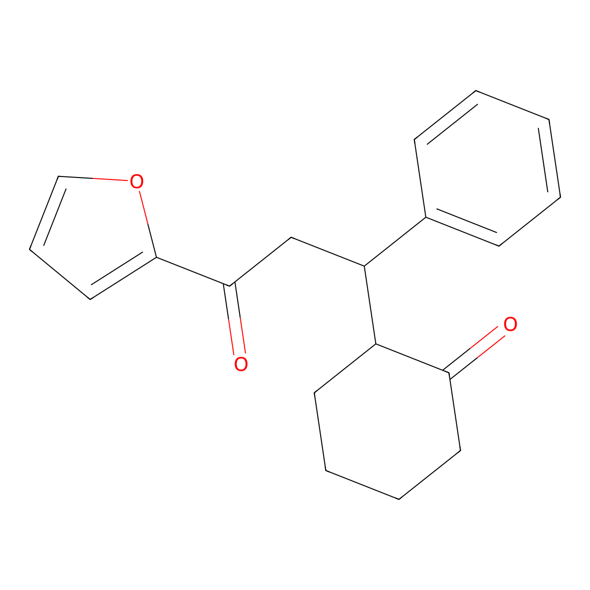 2-[3-(Furan-2-yl)-3-oxo-1-phenylpropyl]cyclohexan-1-one molecular structure, CAS 333353-83-6