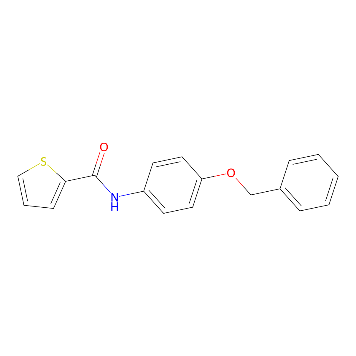 N-(4-phenylmethoxyphenyl)thiophene-2-carboxamide molecular structure, CAS 333353-90-5