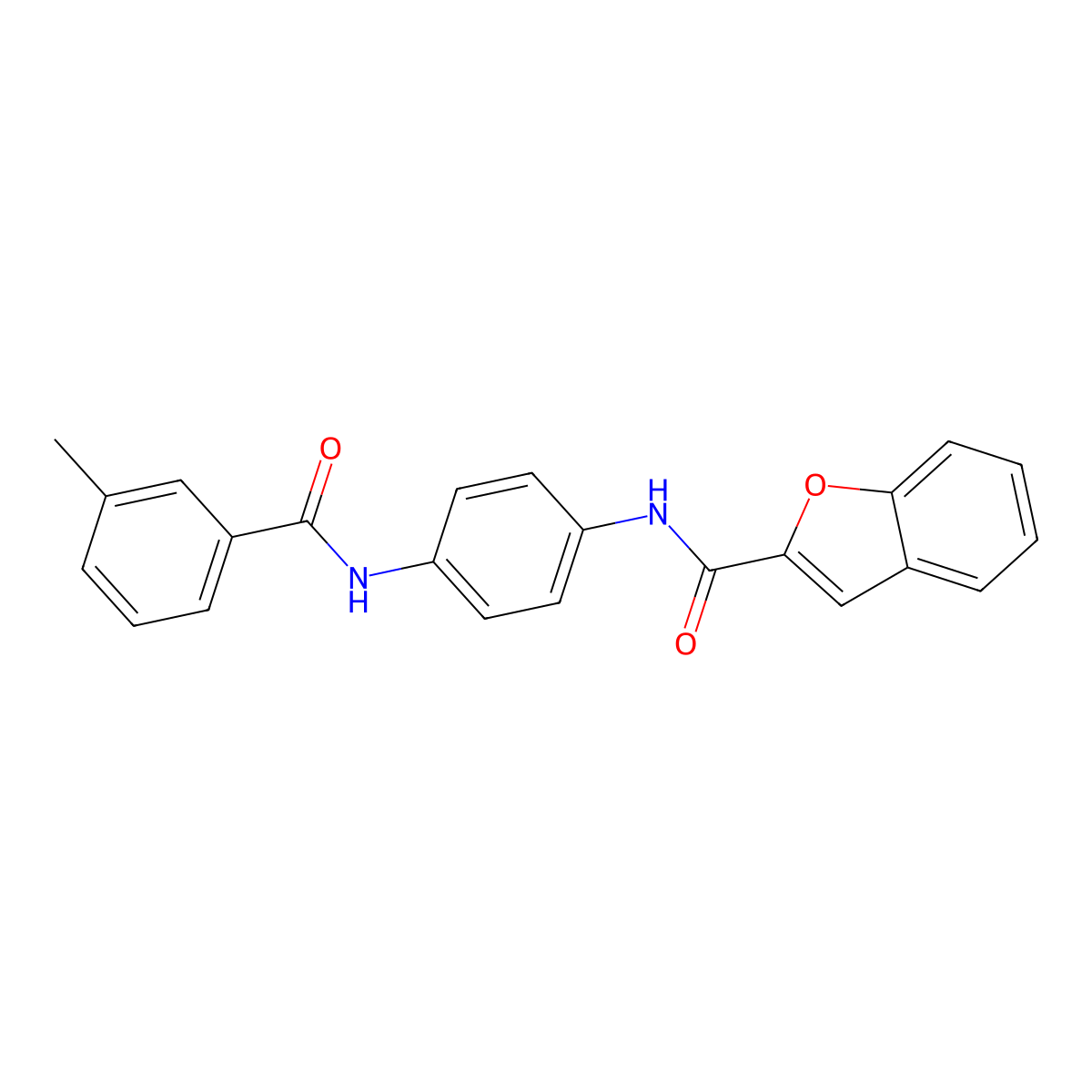 N-[4-[(3-methylbenzoyl)amino]phenyl]-1-benzofuran-2-carboxamide molecular structure, CAS 333355-21-8