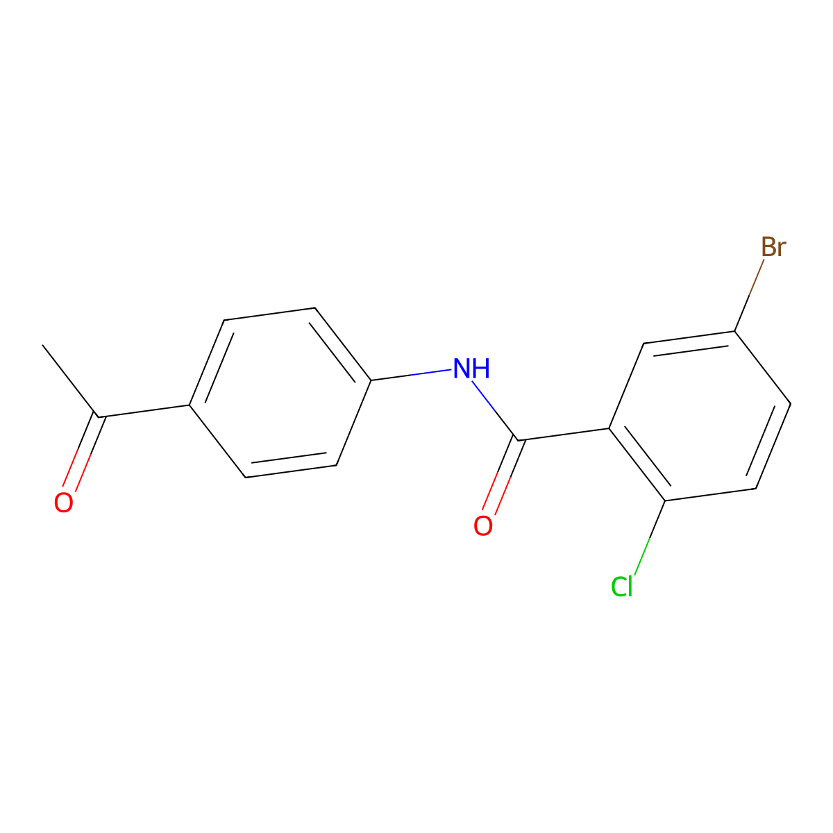 N-(4-acetylphenyl)-5-bromo-2-chlorobenzamide molecular structure, CAS 333355-23-0