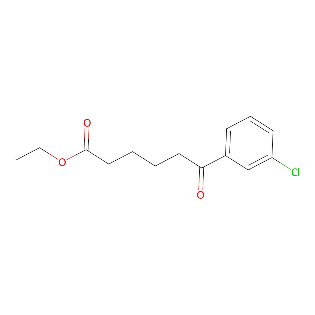 Ethyl 6-(3-chlorophenyl)-6-oxohexanoate molecular structure, CAS 333355-35-4
