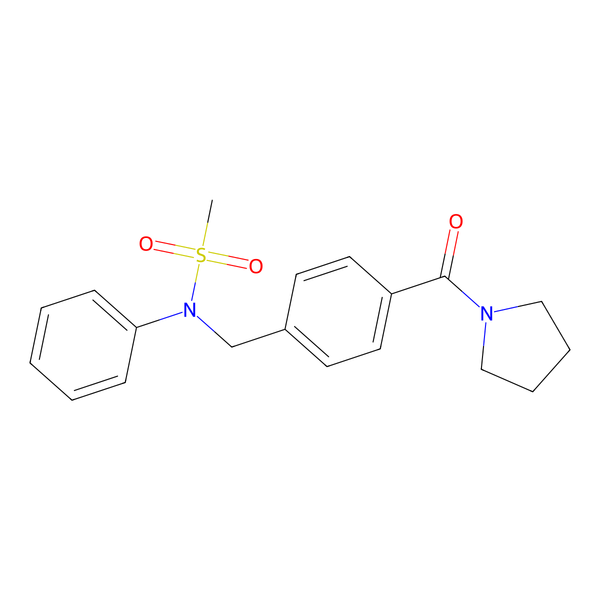 N-phenyl-N-[[4-(pyrrolidine-1-carbonyl)phenyl]methyl]methanesulfonamide molecular structure, CAS 333355-62-7