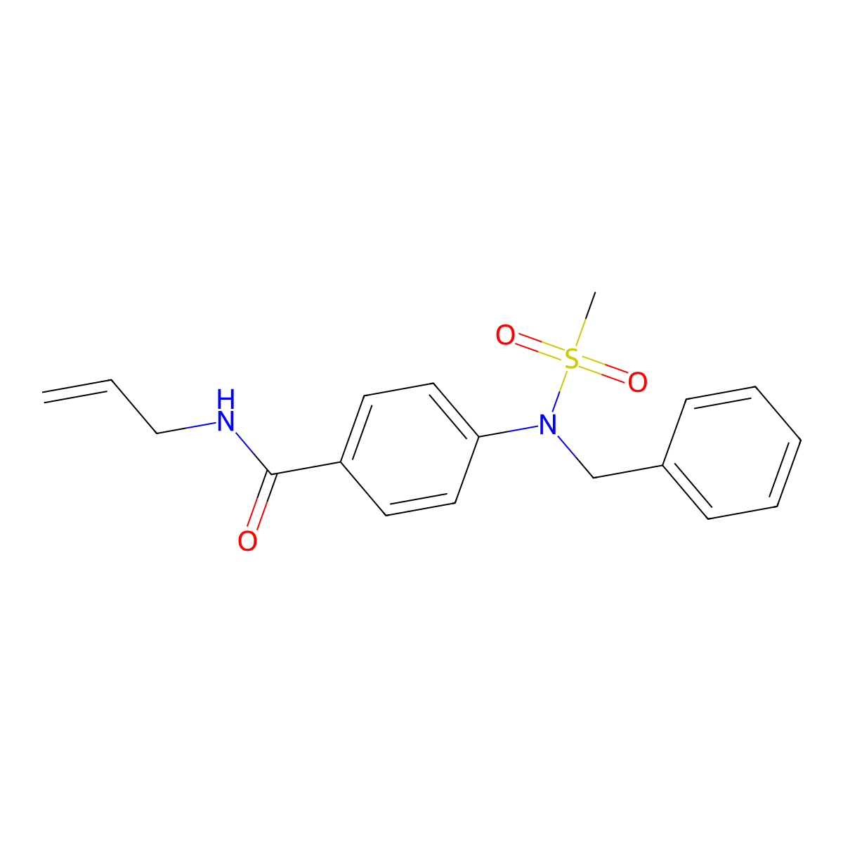 N-Allyl-4-(benzyl-methanesulfonyl-amino)-benzamide molecular structure, CAS 333356-54-0
