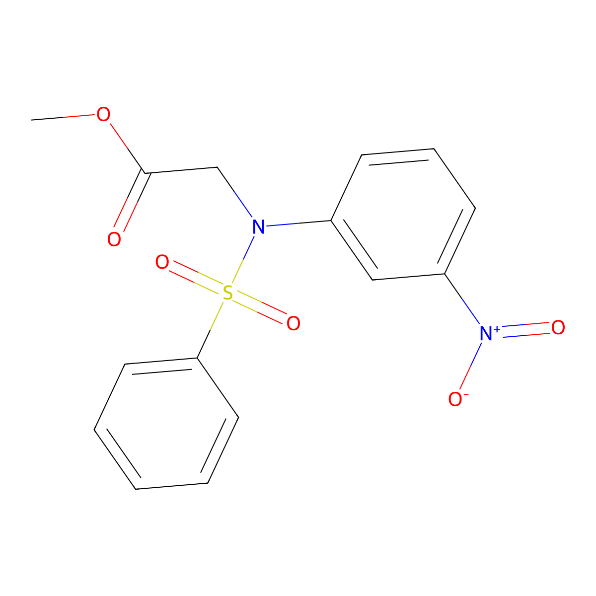 Methyl N-(3-nitrophenyl)-N-(phenylsulfonyl)glycinate molecular structure, CAS 333357-37-2