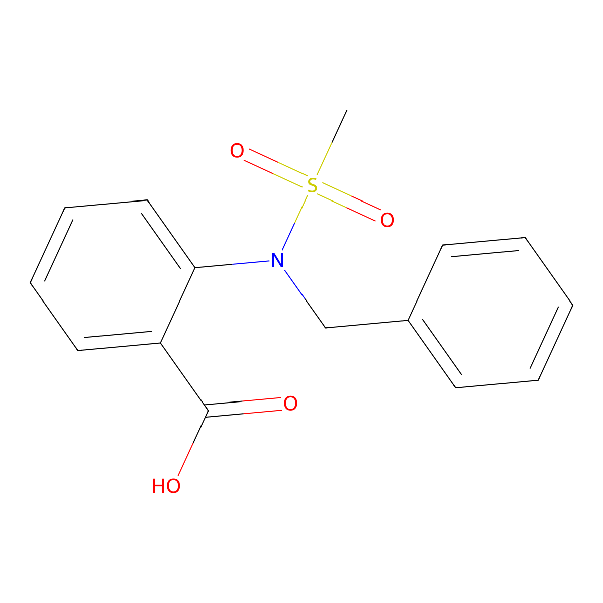 2-[Benzyl(methylsulfonyl)amino]benzoic acid molecular structure, CAS 333357-38-3