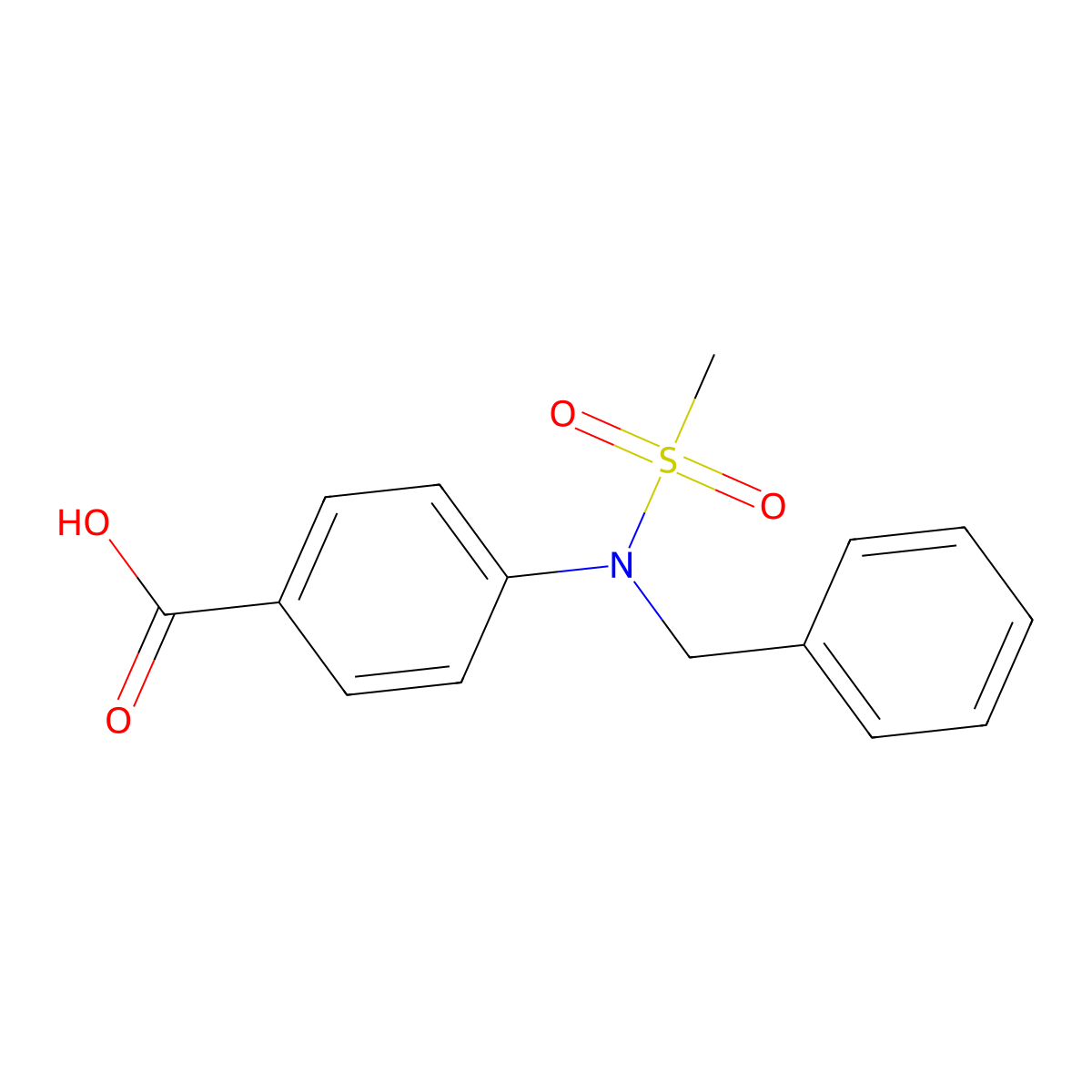 4-[Benzyl(methylsulfonyl)amino]benzoic acid molecular structure, CAS 333357-39-4