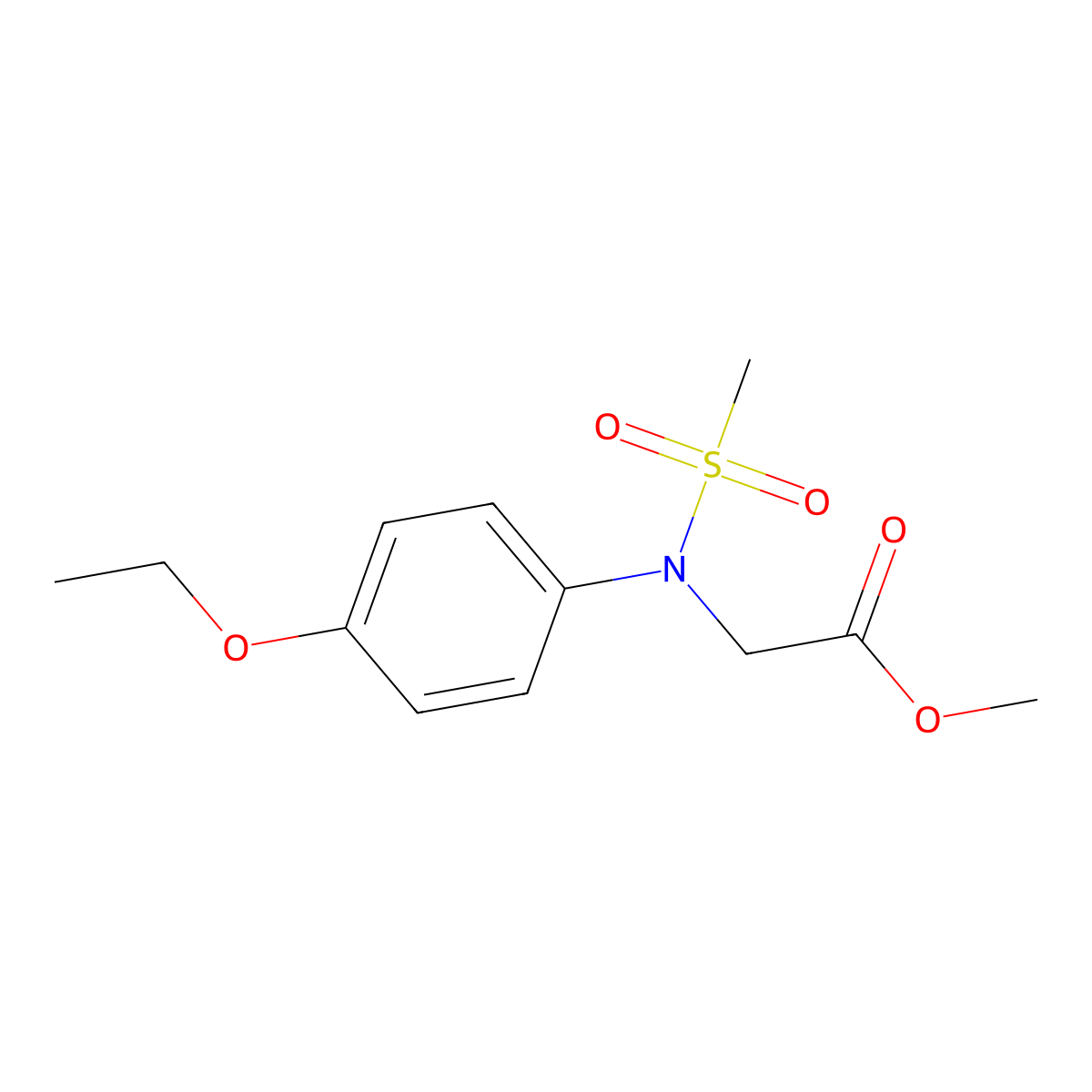 Methyl N-(4-ethoxyphenyl)-N-(methylsulfonyl)glycinate molecular structure, CAS 333357-40-7