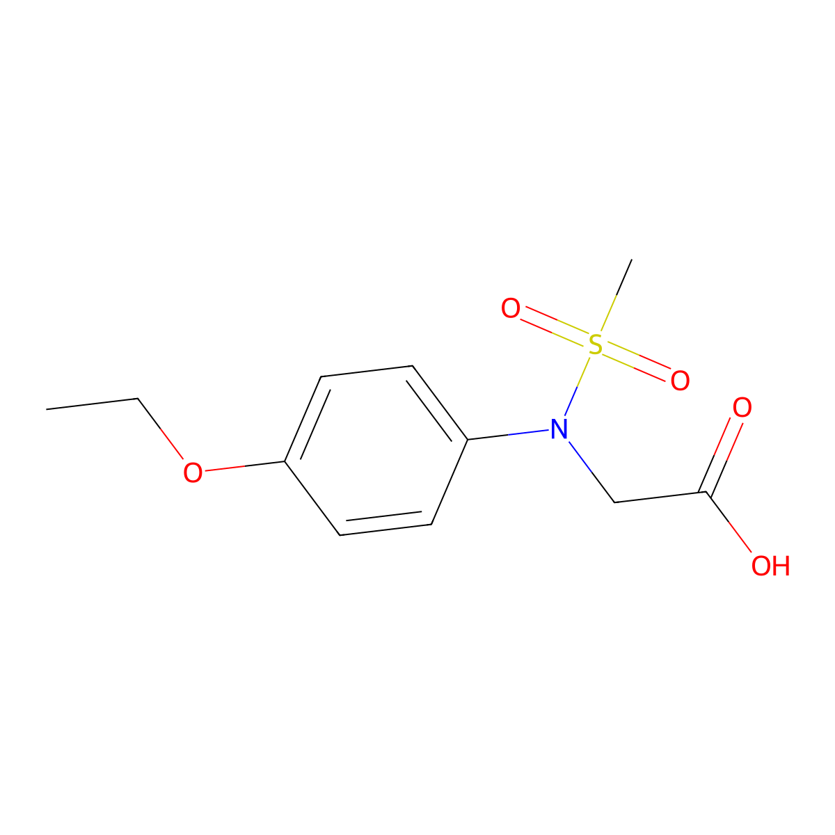 N-(4-Ethoxyphenyl)-N-(methylsulfonyl)glycine molecular structure, CAS 333357-41-8