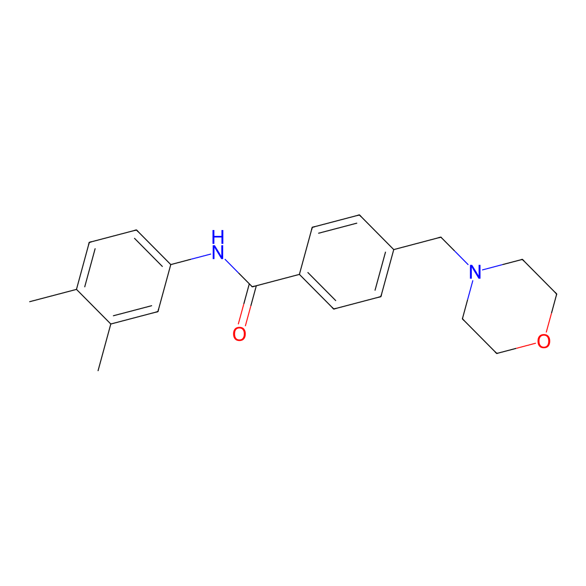 N-(3,4-dimethylphenyl)-4-(morpholin-4-ylmethyl)benzamide molecular structure, CAS 333357-50-9