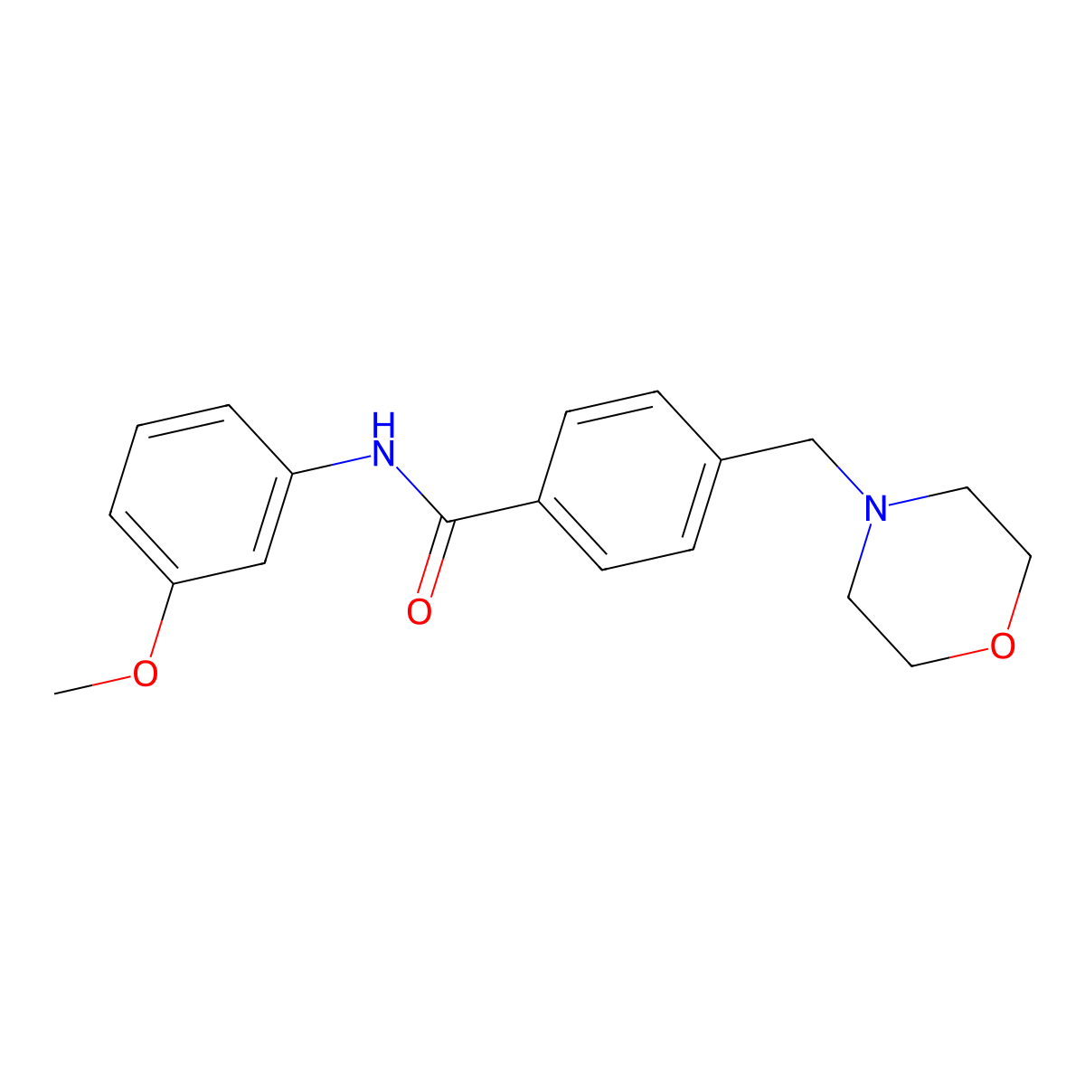 N-(3-methoxyphenyl)-4-(morpholin-4-ylmethyl)benzamide molecular structure, CAS 333357-57-6
