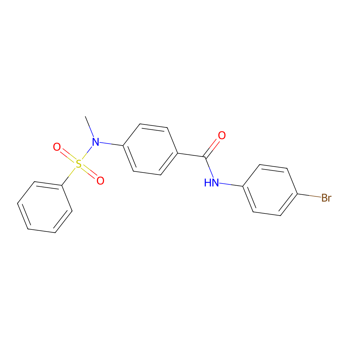 4-[benzenesulfonyl(methyl)amino]-N-(4-bromophenyl)benzamide molecular structure, CAS 333357-92-9