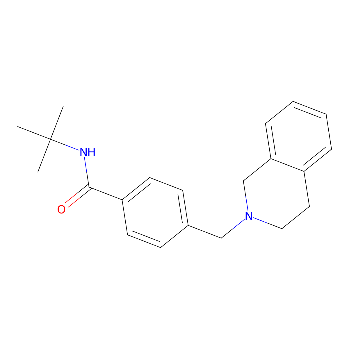 N-tert-butyl-4-(3,4-dihydro-1H-isoquinolin-2-ylmethyl)benzamide molecular structure, CAS 333358-00-2