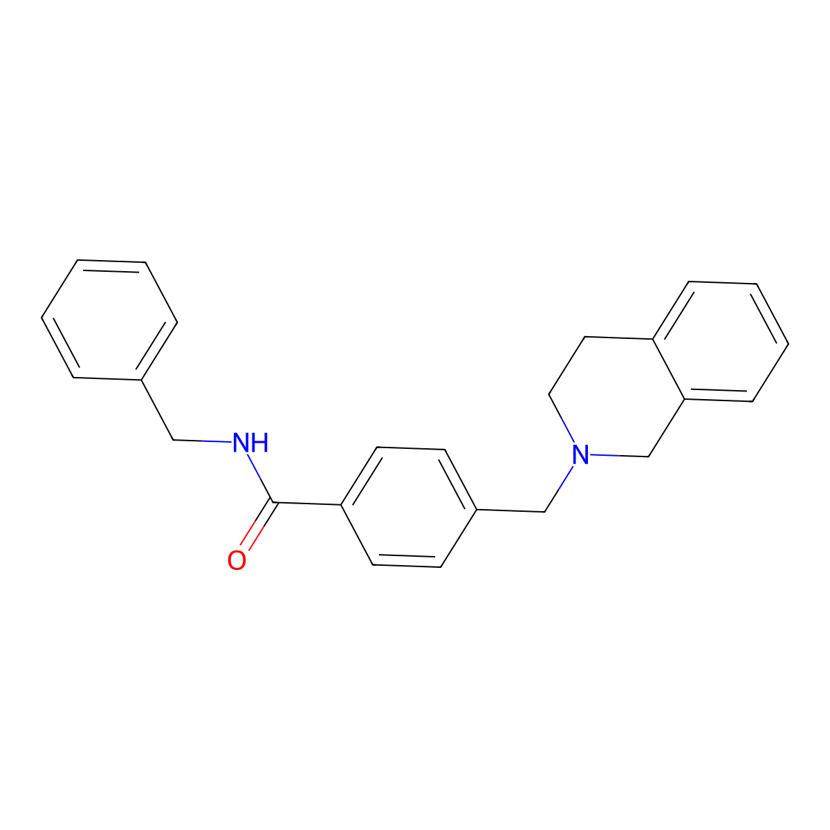 N-benzyl-4-(3,4-dihydro-1H-isoquinolin-2-ylmethyl)benzamide molecular structure, CAS 333358-06-8