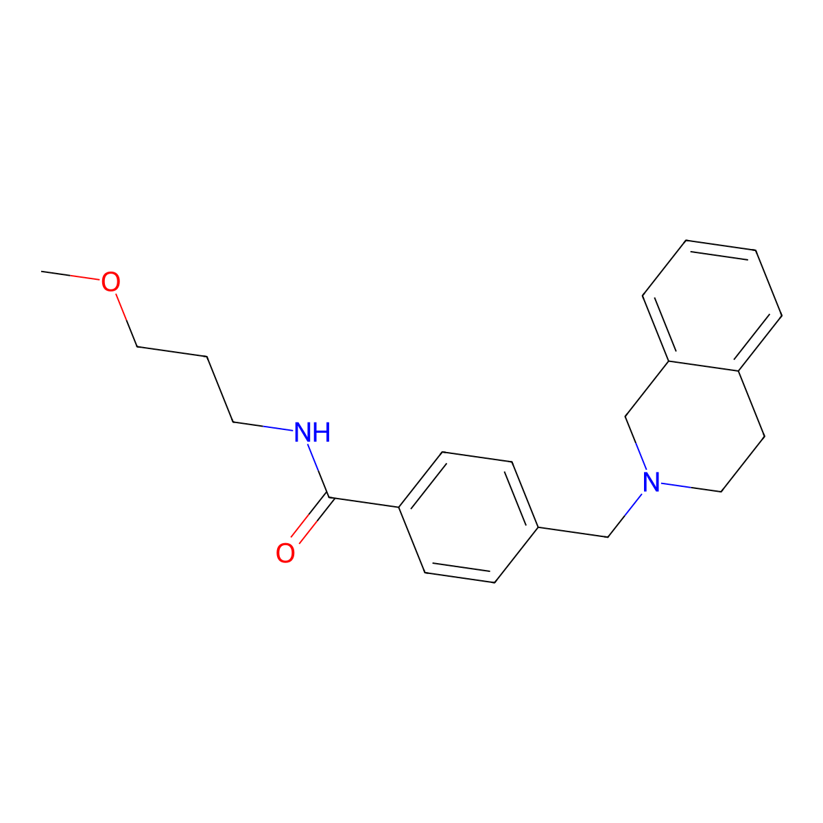 4-(3,4-dihydro-1H-isoquinolin-2-ylmethyl)-N-(3-methoxypropyl)benzamide molecular structure, CAS 333358-09-1