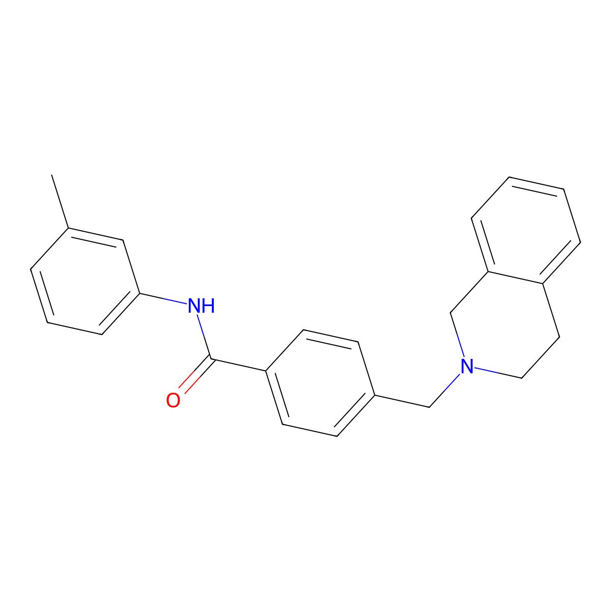 4-(3,4-dihydro-1H-isoquinolin-2-ylmethyl)-N-(3-methylphenyl)benzamide molecular structure, CAS 333358-16-0