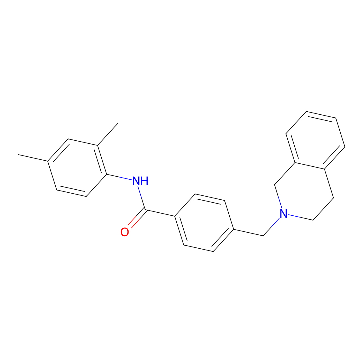4-(3,4-dihydro-1H-isoquinolin-2-ylmethyl)-N-(2,4-dimethylphenyl)benzamide molecular structure, CAS 333358-18-2