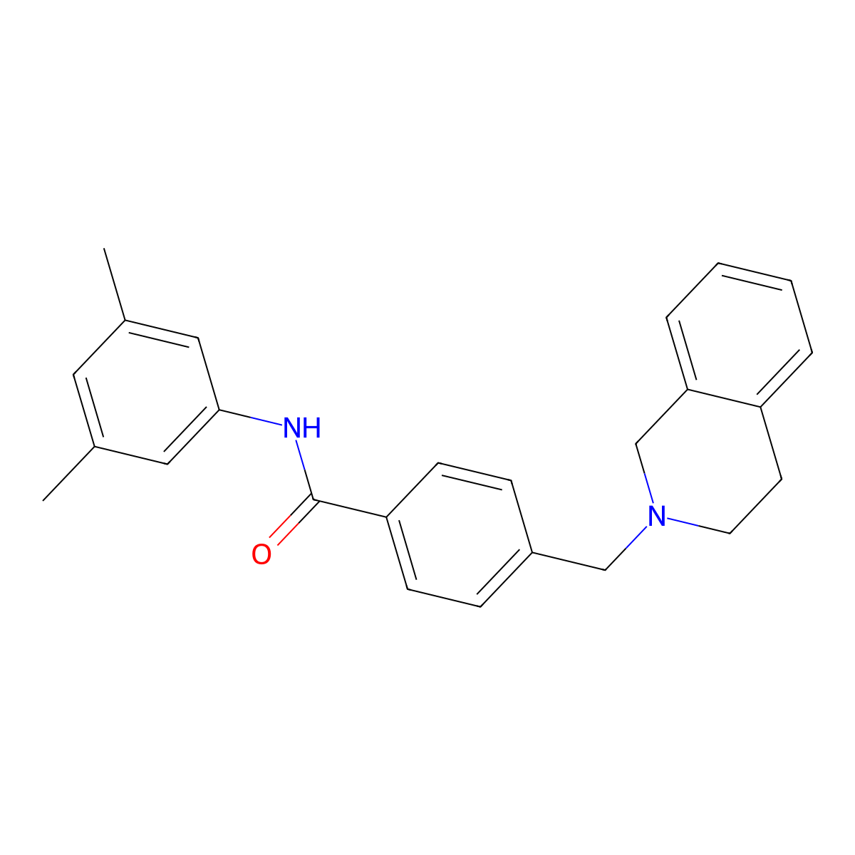4-(3,4-dihydro-1H-isoquinolin-2-ylmethyl)-N-(3,5-dimethylphenyl)benzamide molecular structure, CAS 333358-21-7