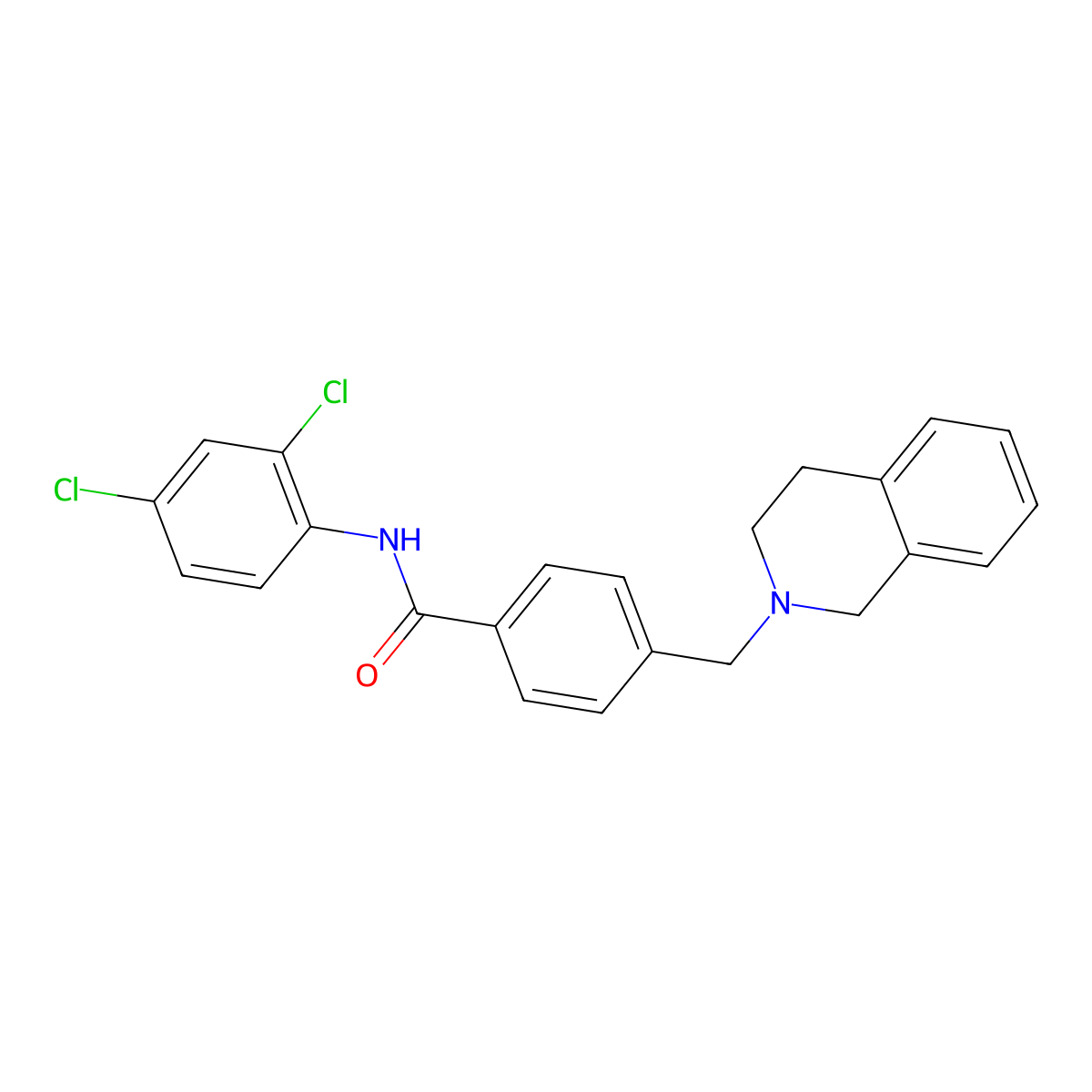N-(2,4-dichlorophenyl)-4-(3,4-dihydroisoquinolin-2(1H)-ylmethyl)benzamide molecular structure, CAS 333358-26-2