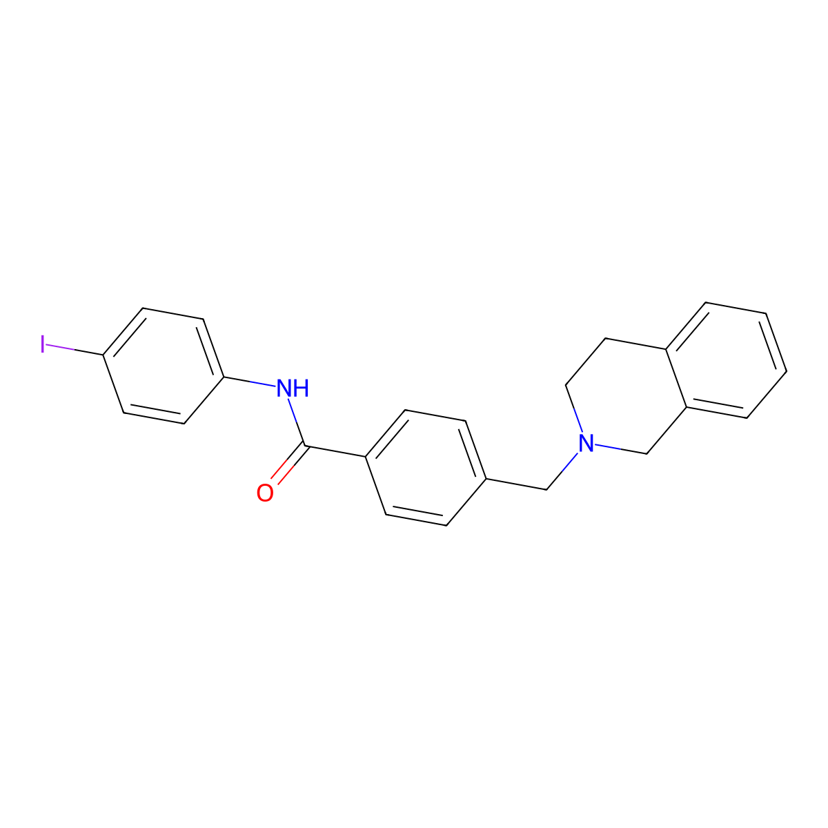 4-(3,4-dihydro-1H-isoquinolin-2-ylmethyl)-N-(4-iodophenyl)benzamide molecular structure, CAS 333358-30-8