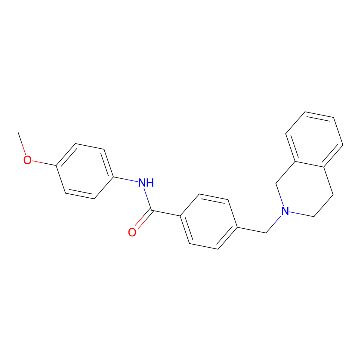 4-(3,4-dihydro-1H-isoquinolin-2-ylmethyl)-N-(4-methoxyphenyl)benzamide molecular structure, CAS 333358-32-0