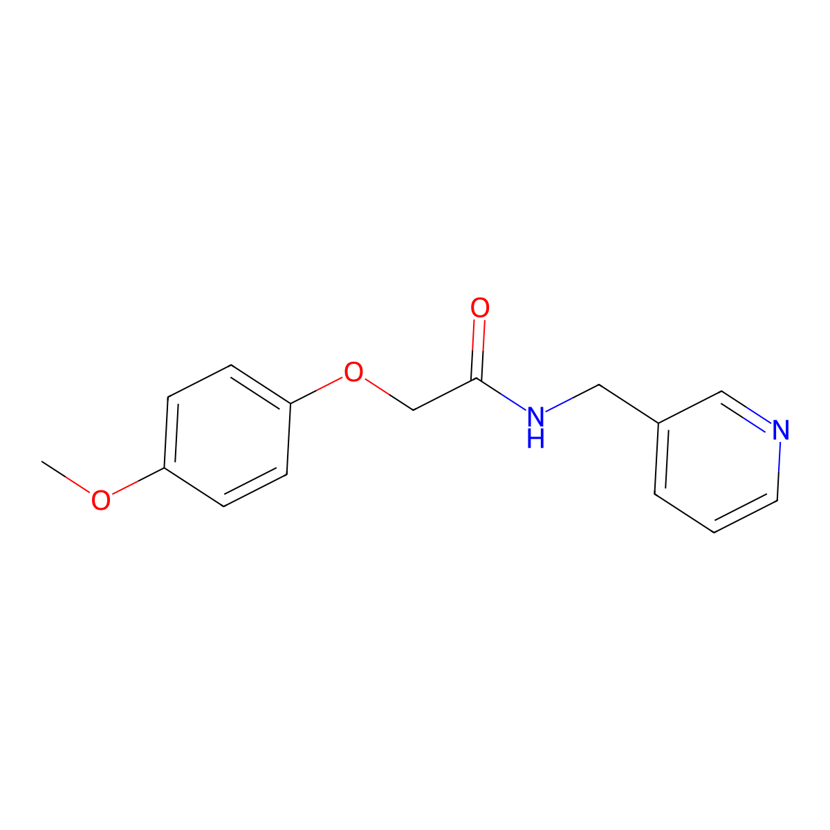 2-(4-methoxyphenoxy)-N-(pyridin-3-ylmethyl)acetamide molecular structure, CAS 333358-65-9