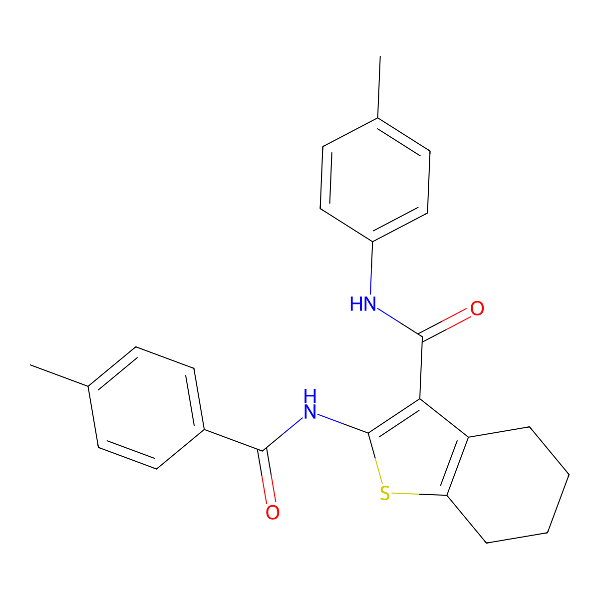 2-[(4-methylbenzoyl)amino]-N-(4-methylphenyl)-4,5,6,7-tetrahydro-1-benzothiophene-3-carboxamide molecular structure, CAS 333359-01-6