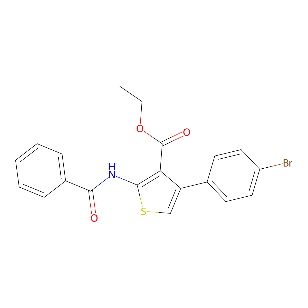 Ethyl 2-(benzoylamino)-4-(4-bromophenyl)thiophene-3-carboxylate molecular structure, CAS 333359-11-8