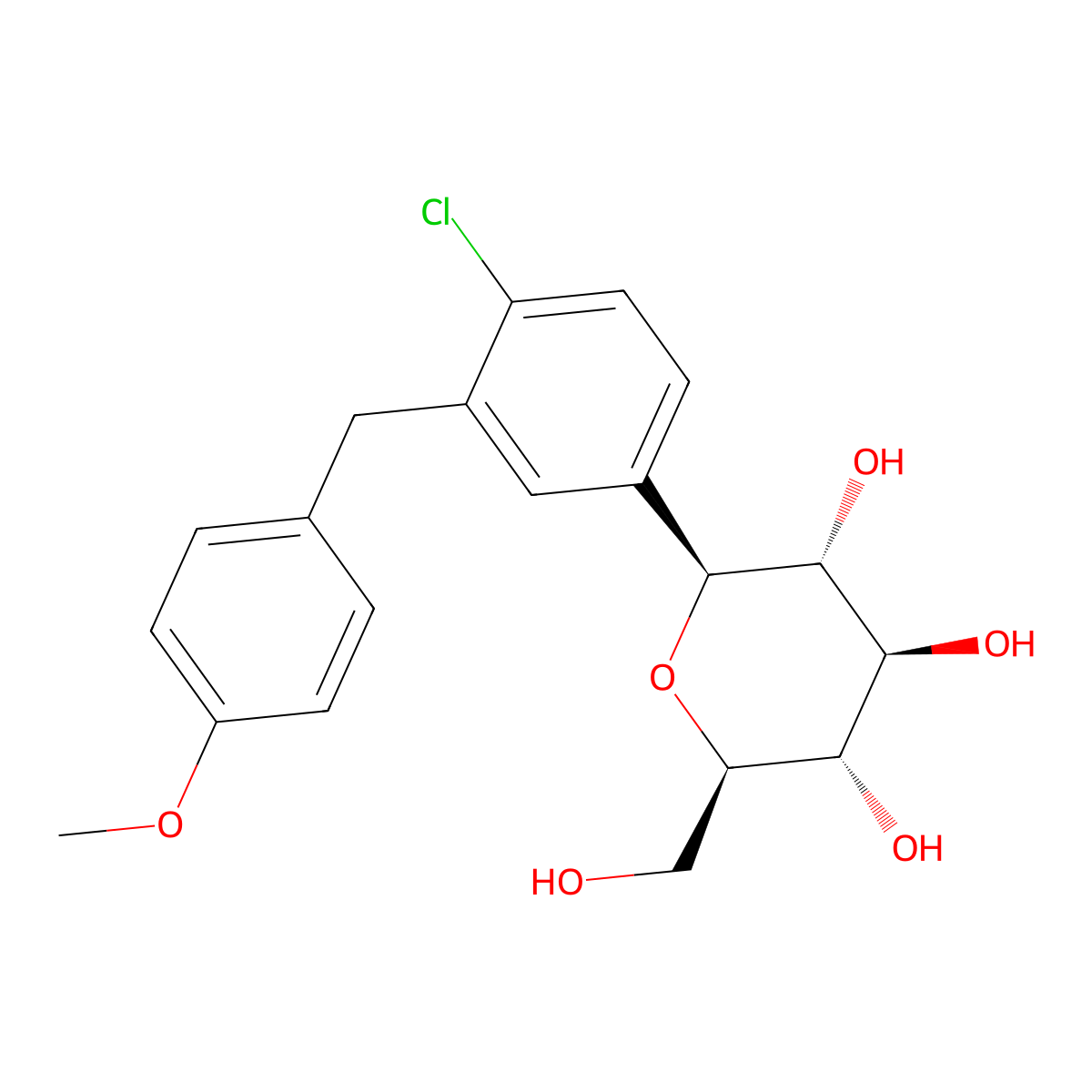 (2s,3r,4r,5s,6r)-2-(4-Chloro-3-(4-methoxybenzyl)phenyl)-6-(hydroxymethyl)tetrahydro-2h-pyran-3,4,5-triol molecular structure, CAS 333359-90-3