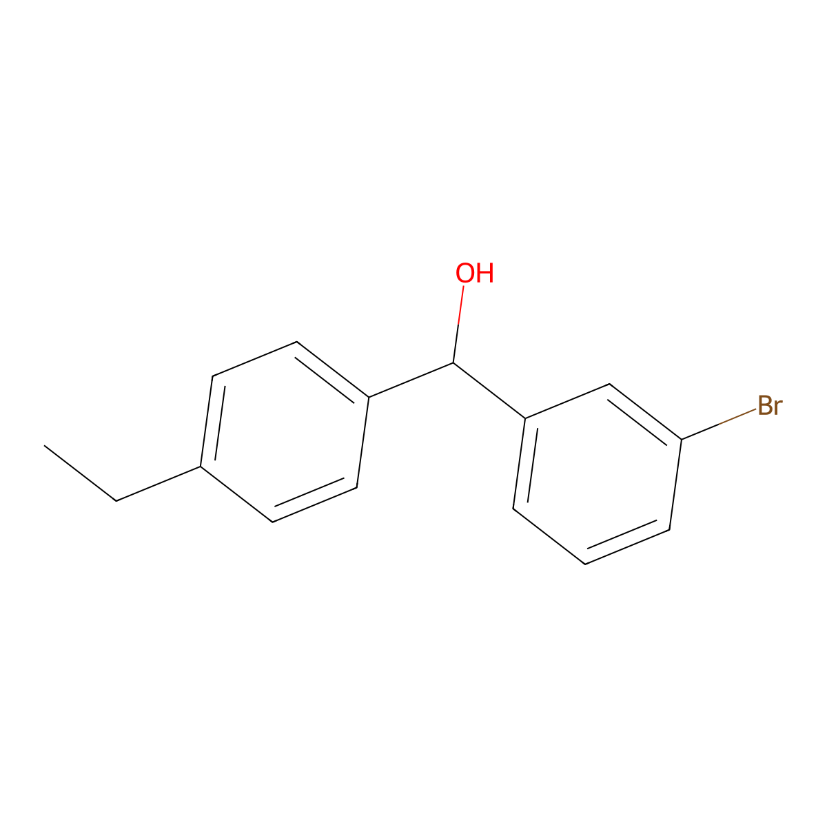 (3-Bromophenyl)(4-ethylphenyl)methanol molecular structure, CAS 333360-85-3